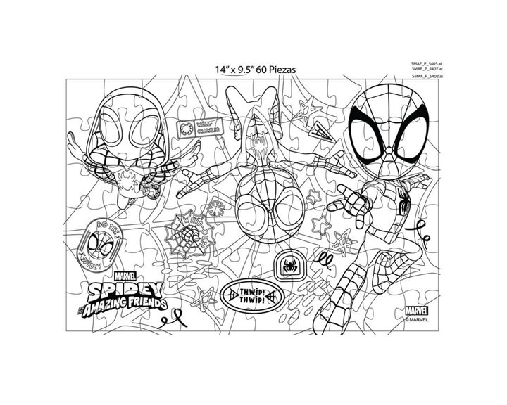 Παζλ 60τμχ 2σε1 σε μεταλλική μπάλα 35,5χ24 Spidey 000508688