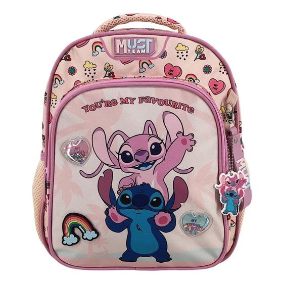 Τσάντα Πλάτης Νηπίου 27χ10χ31εκ. 2Θήκες Stitch & Angel You are my Favorite 000565888