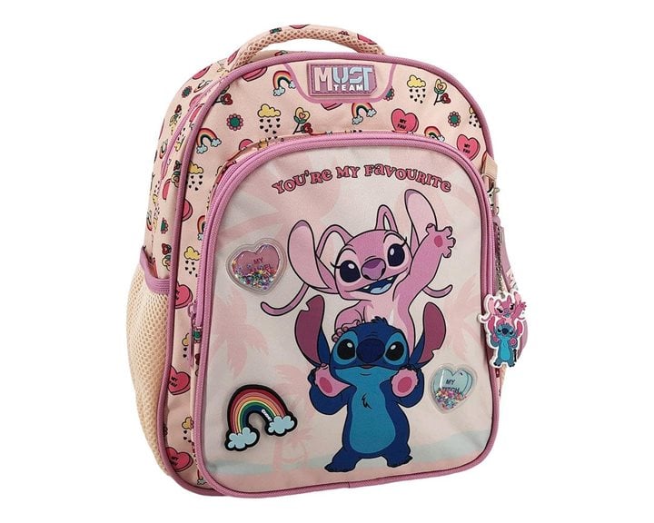 Τσάντα Πλάτης Νηπίου 27χ10χ31εκ. 2Θήκες Stitch & Angel You are my Favorite 000565888