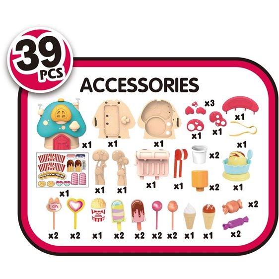 Βαλιτσάκι Μανιτάρι Ζαχαροπλαστικής Luna Toys Σετ 39 Τμχ., 27x13,5x24 εκ. 000622832