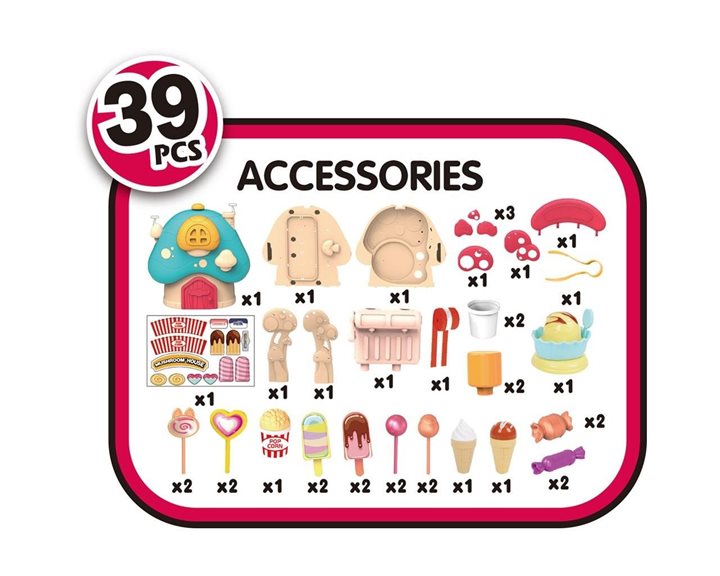 Βαλιτσάκι Μανιτάρι Ζαχαροπλαστικής Luna Toys Σετ 39 Τμχ., 27x13,5x24 εκ. 000622832