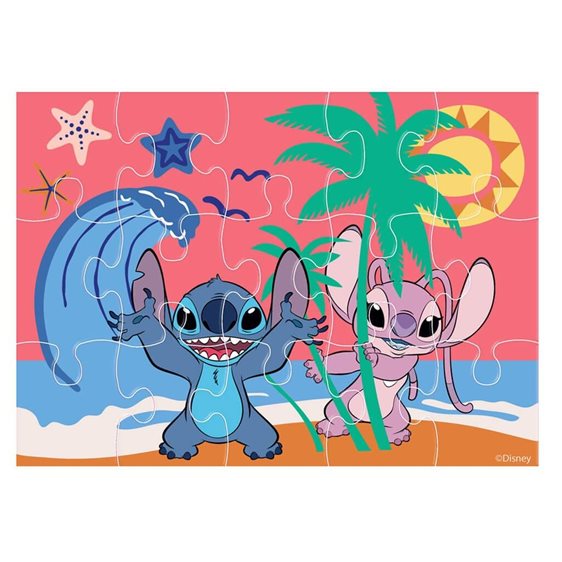Παζλ Luna 4 σε 1 12/15/20/24τμχ 29χ6χ27.5εκ. Stitch 000565649