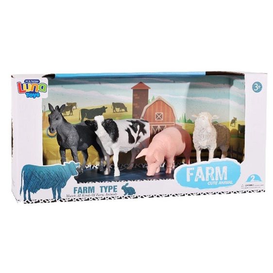 Ζώα Φάρμας 12,5εκ. Luna Toys Πλαστικά Σετ 4 τμχ. 000623137