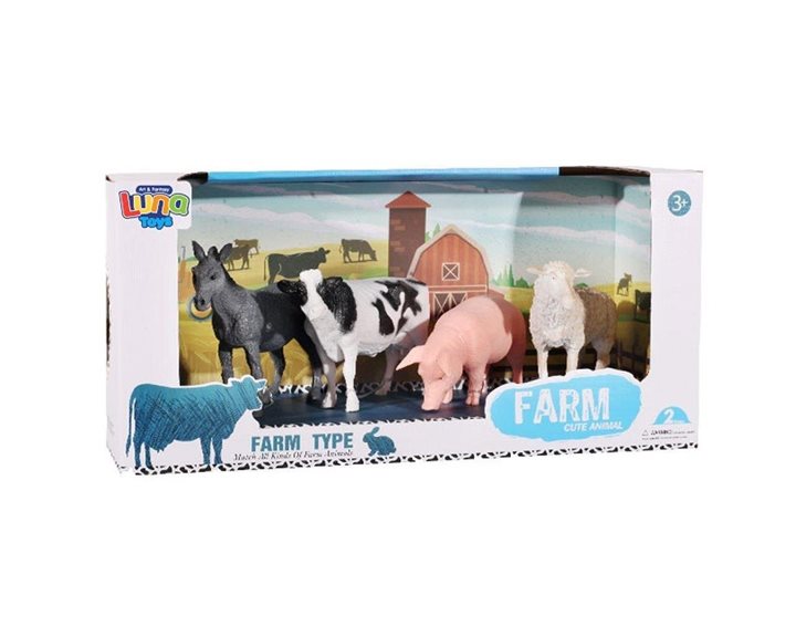 Ζώα Φάρμας 12,5εκ. Luna Toys Πλαστικά Σετ 4 τμχ. 000623137