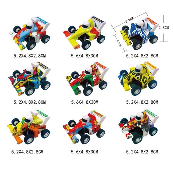 Όχημα ΑγωνιστικΜεταλλικό Pull Back 6x6x4.7εκ 9σχ. 000622932