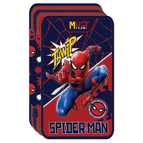 Κασετίνα Must Τριπλή Γεμάτη 12x6x19.5cm Spiderman Thwip 000508560
