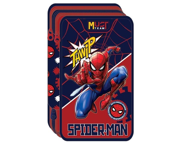 Κασετίνα Must Τριπλή Γεμάτη 12x6x19.5cm Spiderman Thwip 000508560