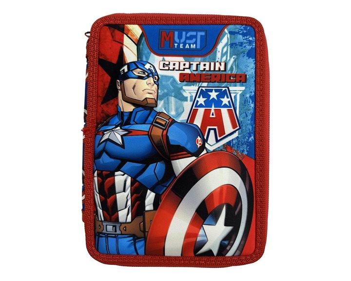 Κασετίνα Must Διπλή Γεμάτη 15χ5χ21 Captain America 000506307