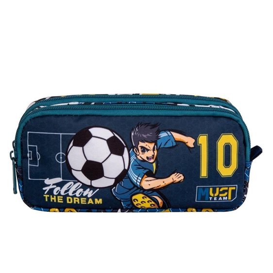 Κασετίνα Βαρελάκι Must 2 Φερμουάρ 21x6x9cm Football 000586171