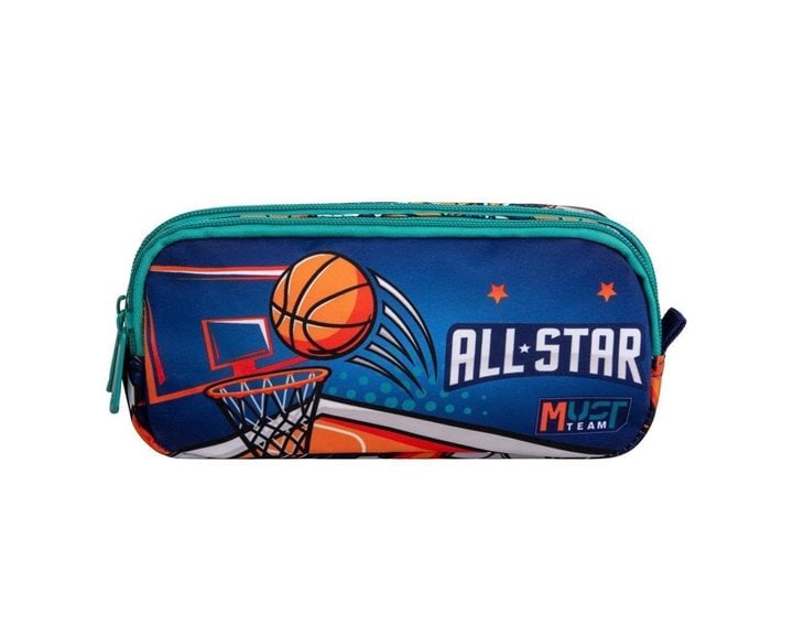 Κασετίνα Βαρελάκι Must 2 Φερμουάρ 21x6x9cm Basketball 000586179
