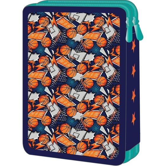 Κασετίνα Βαρελάκι Must 2 Φερμουάρ 21x6x9cm Basketball 000586179