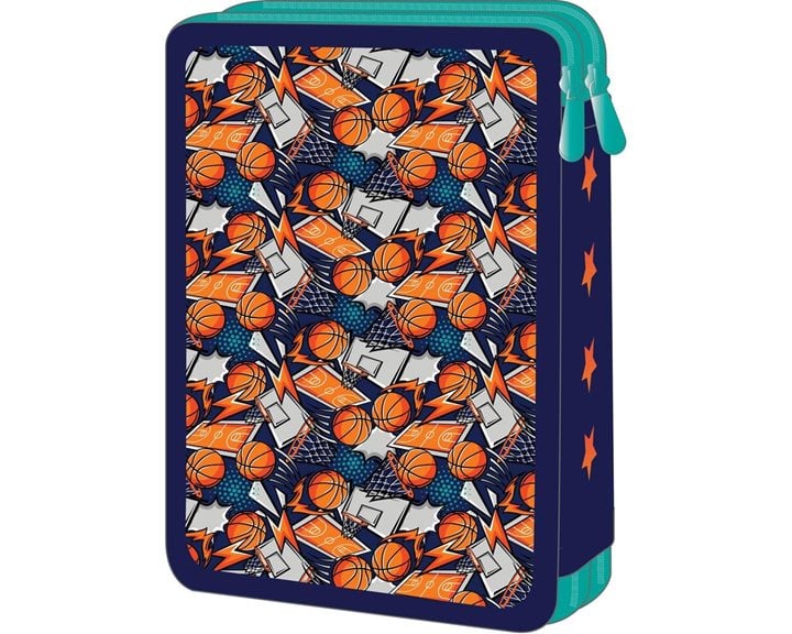 Κασετίνα Βαρελάκι Must 2 Φερμουάρ 21x6x9cm Basketball 000586179