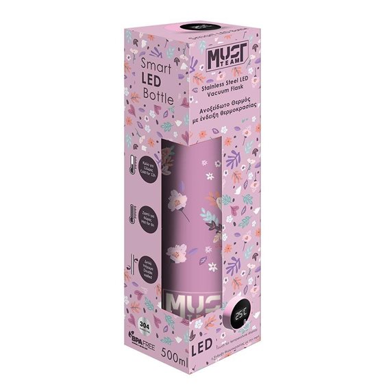 Παγούρι Θερμός Must Team Ανοξείδωτος LED 500ml Πεταλούδες 000587477
