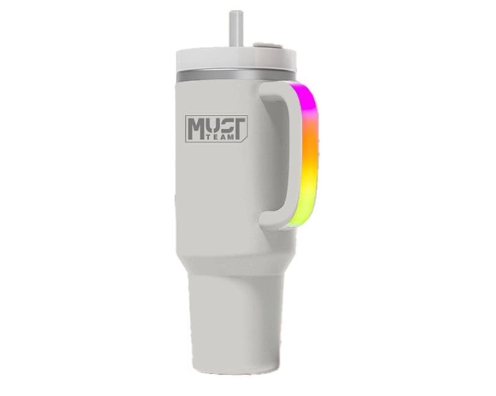 Ποτήρι Θερμός Must Team Ανοξείδωτος 900ml με Καλαμάκι και RGB Φως 22,5χ13,7εκ.Γκρι 000587608