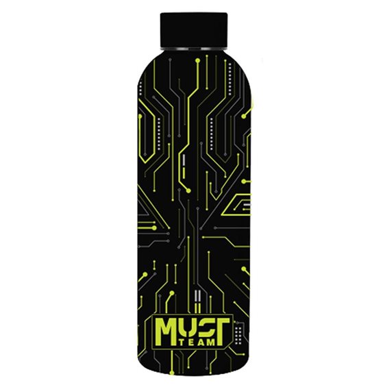 Παγούρι Θερμός Must Team Ανοξείδωτος 500ml 7,4χ22,2εκ. Μαύρο Tech Πράσινο 000587502