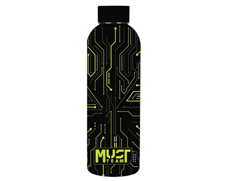 Παγούρι Θερμός Must Team Ανοξείδωτος 500ml 7,4χ22,2εκ. Μαύρο Tech Πράσινο 000587502