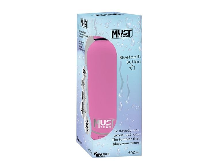 Παγούρι Θερμός Must Team Ανοξείδωτος Blue Tooth 500ml 7.4χ22.2εκ. Ροζ 000587607