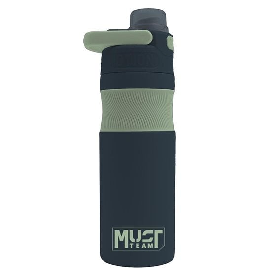 Παγούρι Θερμός Must Team Ανοξείδωτος 500ml Σκούρο Μαύρο Λαδί 000587497