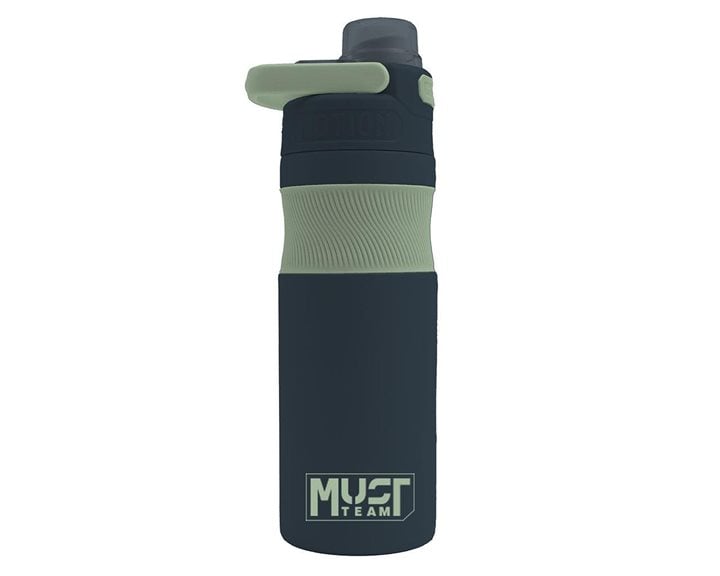Παγούρι Θερμός Must Team Ανοξείδωτος 500ml Σκούρο Μαύρο Λαδί 000587497