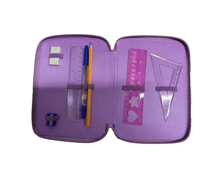 Κασετίνα Must Διπλή Γεμάτη 15χ5χ21 Butterfly Lilac 000587246