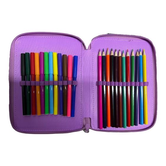 Κασετίνα Must Διπλή Γεμάτη 15χ5χ21 Butterfly Lilac 000587246