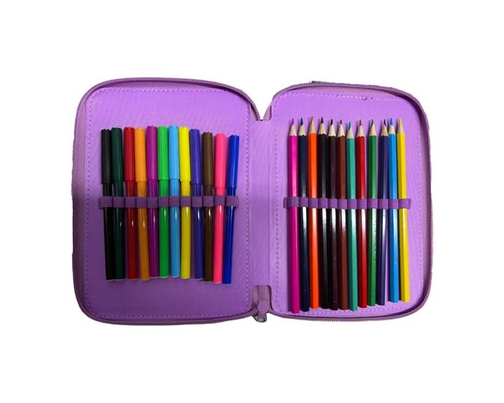 Κασετίνα Must Διπλή Γεμάτη 15χ5χ21 Butterfly Lilac 000587246