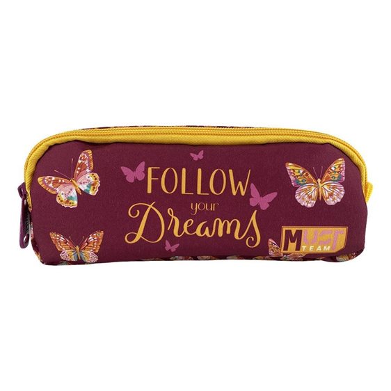 Κασετίνα Must με Δύο Φερμουάρ 21x6x9cm Butterfly Follow your Dreams 000587280