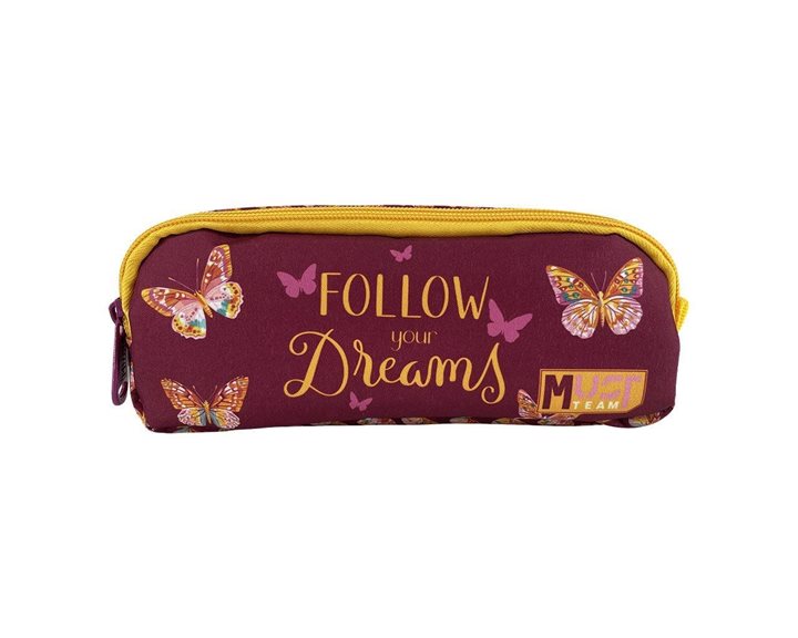 Κασετίνα Must με Δύο Φερμουάρ 21x6x9cm Butterfly Follow your Dreams 000587280