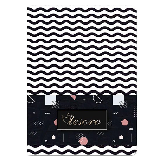 Σημειωματάριο Tesoro Flexi White in Black 14x19cm