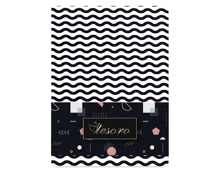 Σημειωματάριο Tesoro Flexi White in Black 14x19cm