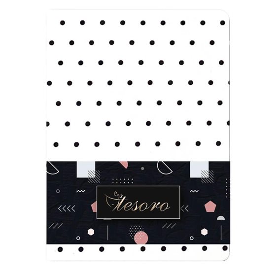 Σημειωματάριο Tesoro Flexi White in Black 14x19cm