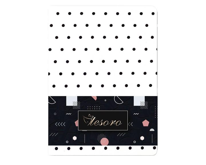 Σημειωματάριο Tesoro Flexi White in Black 14x19cm