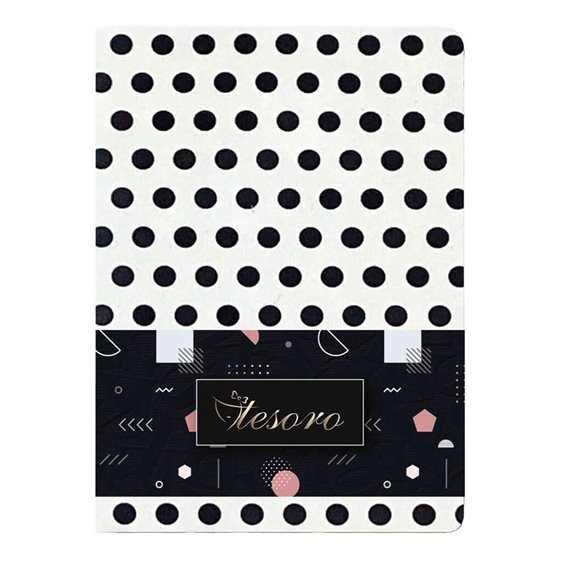 Σημειωματάριο Tesoro Flexi White in Black 14x19cm