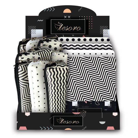 Σημειωματάριο Tesoro Flexi White in Black 14x19cm
