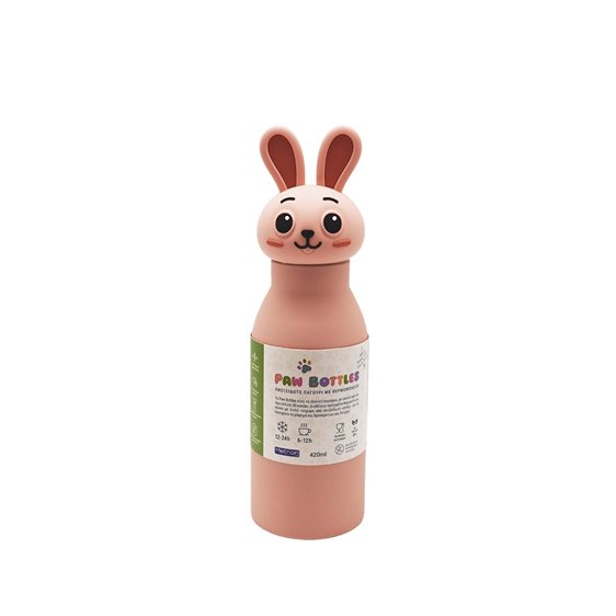 Metron Paw Bottles Παγούρι Θερμός 420ml Λαγουδάκι