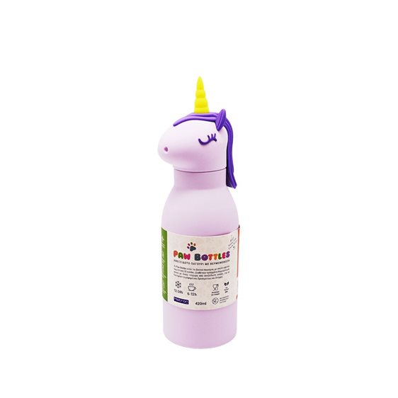 Metron Paw Bottles Παγούρι Θερμός 420ml Μονόκερος