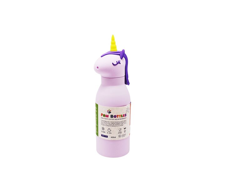 Metron Paw Bottles Παγούρι Θερμός 420ml Μονόκερος