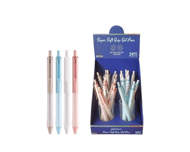 Writech Στυλό Gel με Κουμπί 0.7mm Μπλε Soft Grip