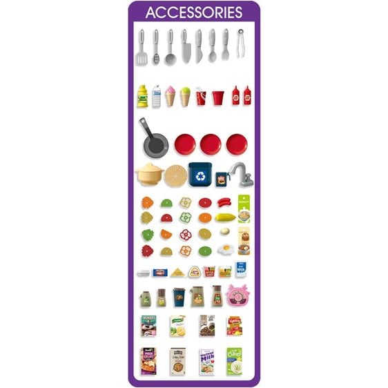 Κουζίνα 92εκ. Luna Toys με φως, ήxο και Σπρέι Νερού Ροζ 95 τμχ., 49x13x66εκ.  000623326