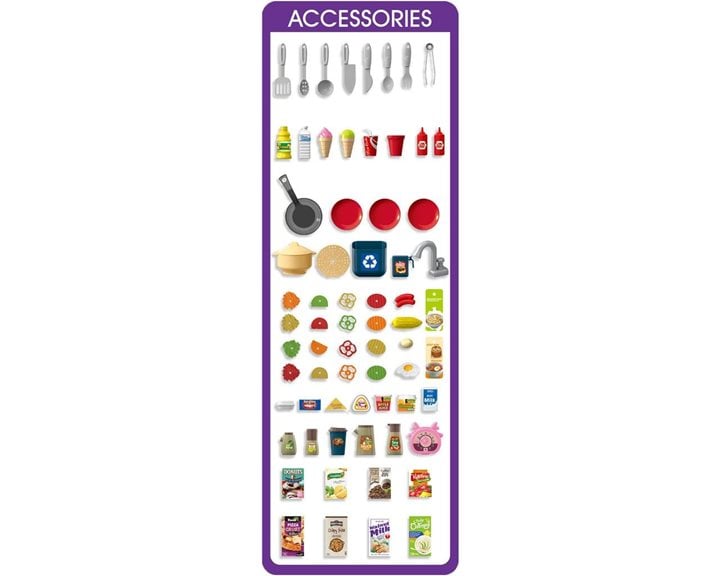 Κουζίνα 92εκ. Luna Toys με φως, ήxο και Σπρέι Νερού Ροζ 95 τμχ., 49x13x66εκ.  000623326