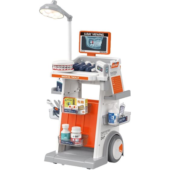 Οδοντιάτρου Τρόλευ Luna Toys Σετ 68,5εκ. με φως και ήxο 26τμχ. 43x15x33εκ. 000623329