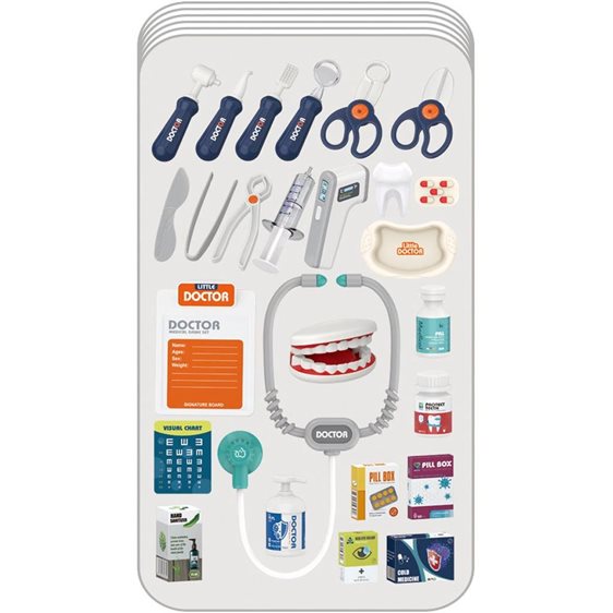 Οδοντιάτρου Τρόλευ Luna Toys Σετ 68,5εκ. με φως και ήxο 26τμχ. 43x15x33εκ. 000623329