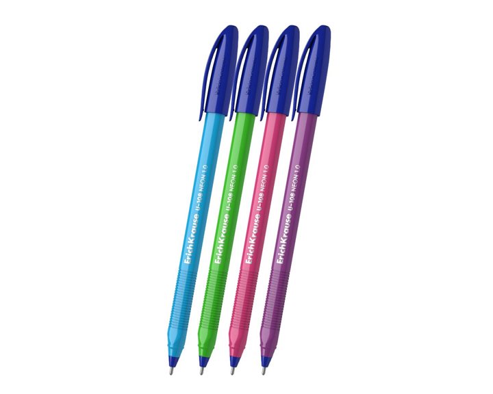 Στυλό ErichKrause Ballpoint U-108 Neon 0.7mm Glide Techonology Blue 58092