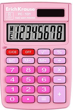 Αριθμομηχανή ErichKrause 8 Ψηφίων PC-101 Pastel Pink 62007