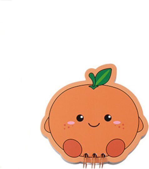itotal Μπλοκάκι Σπιράλ 80φ. Fresh Vegetables 10x10.8cm Olly Orange