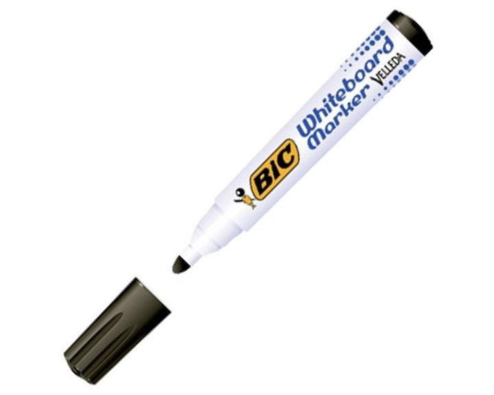 ΜΑΡΚΑΔΟΡΟΣ BIC VELLEDA ΑΣΠΡΟΠΙΝΑΚΑ ΜΑΥΡΟΣ