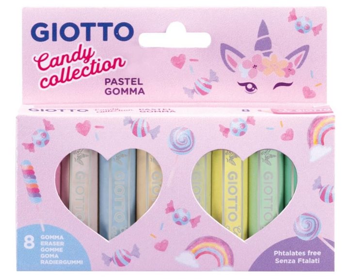 Γόμες Giotto 8τμχ Candy Pastel Χρώματα 000232300