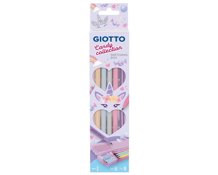 Giotto Κασετίνα Πλαστική Candy με Μολύβια Γόμα και Ξύστρα 000251000