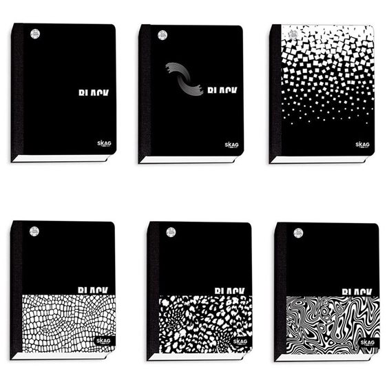 Ημερολόγιο flexbook με λαστιχο black&white 14χ21