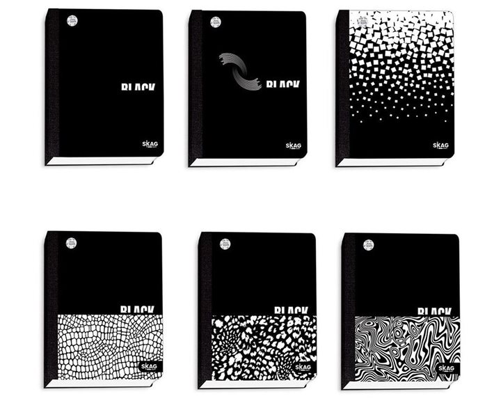 Ημερολόγιο flexbook με λαστιχο black&white 14χ21